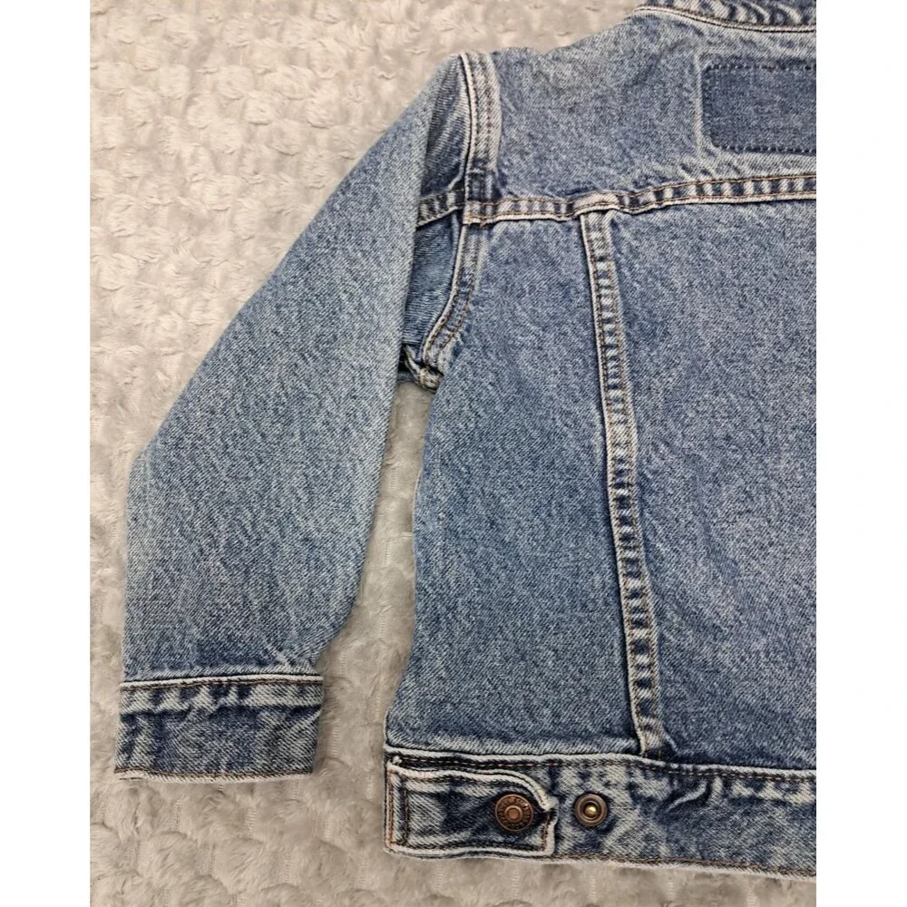 VTG 90s Little Levi's Denim Jean Jacket Sz 4T Toddler Pockets Snap Front Trucker